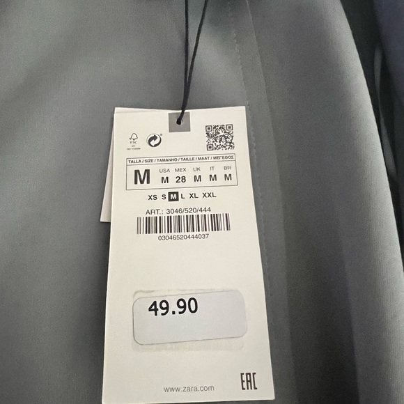 Zara faux suede stretch duster jacket - blue/grey - size medium - New with Tags - Picture 2 of 8